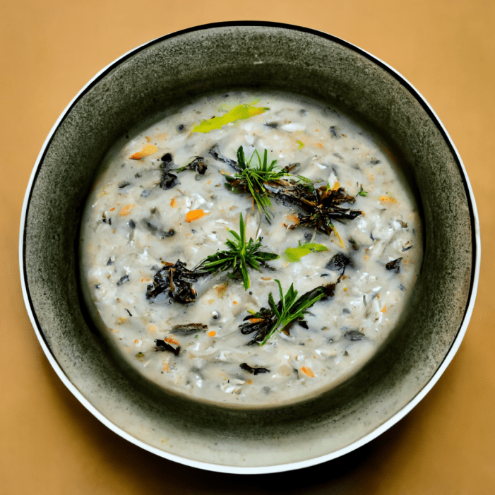 bowl of wild rice soup